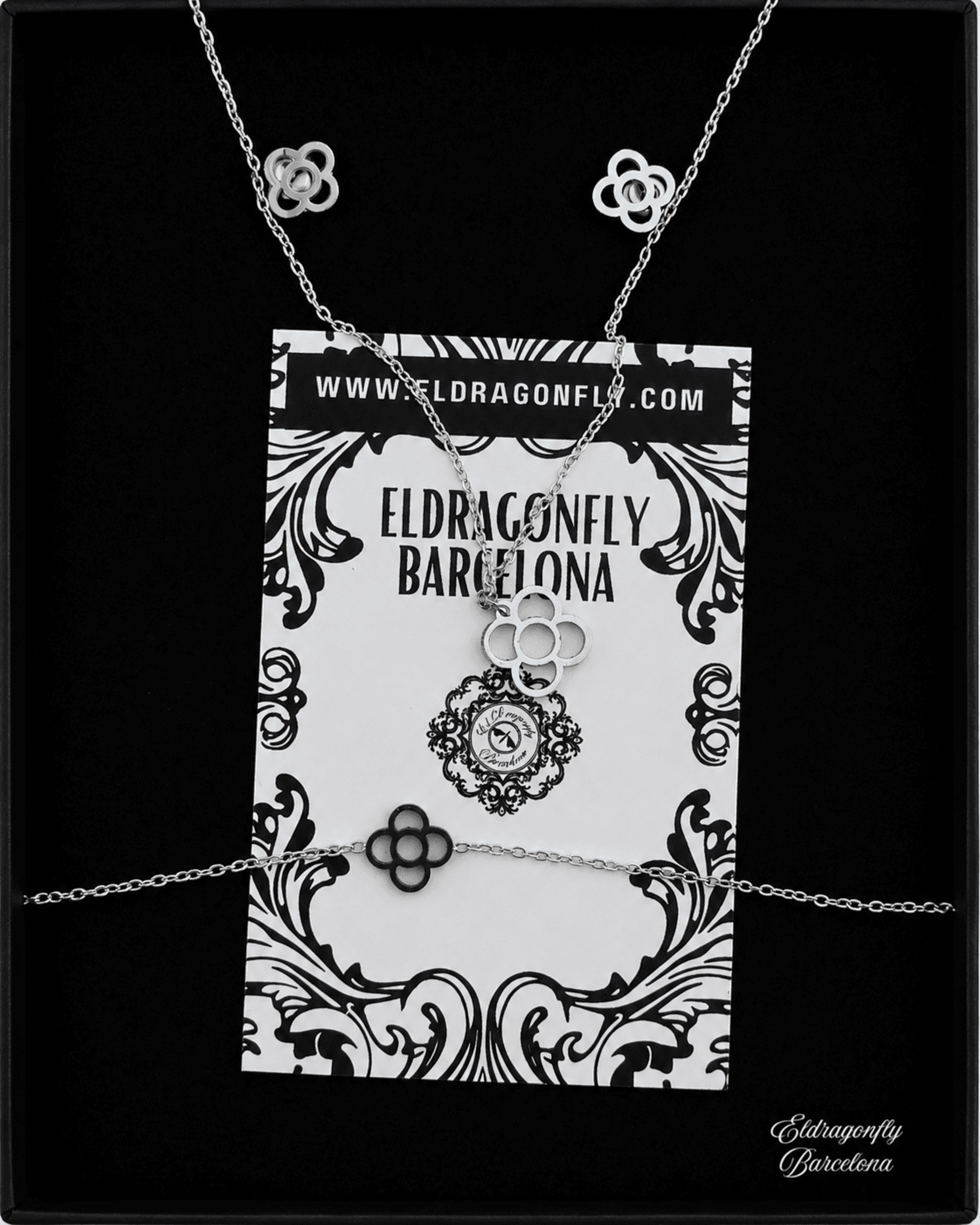 Colección San Rosa – Set Flor de Barcelona en Plata (acero inoxidable) - 6
