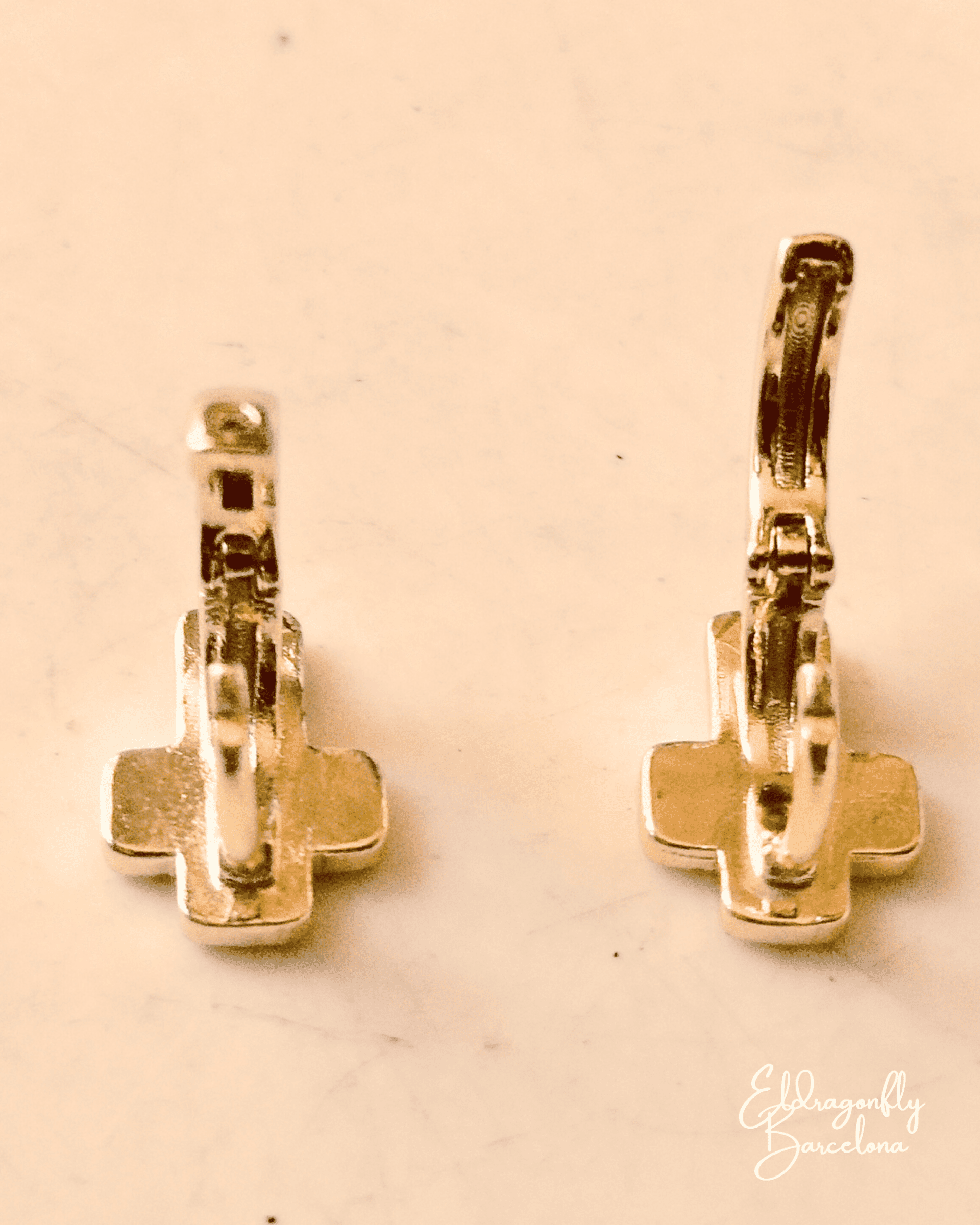 Pendientes esmaltados estilo cruz medieval española - 2