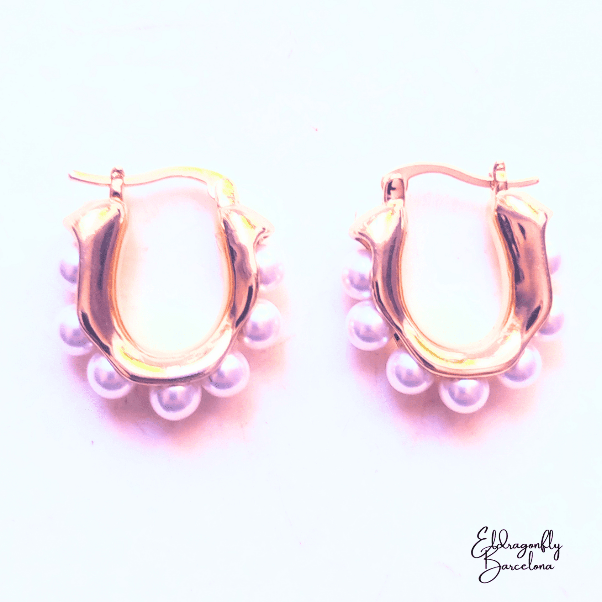 Pendientes de aro con perla estilo San Pol - 2