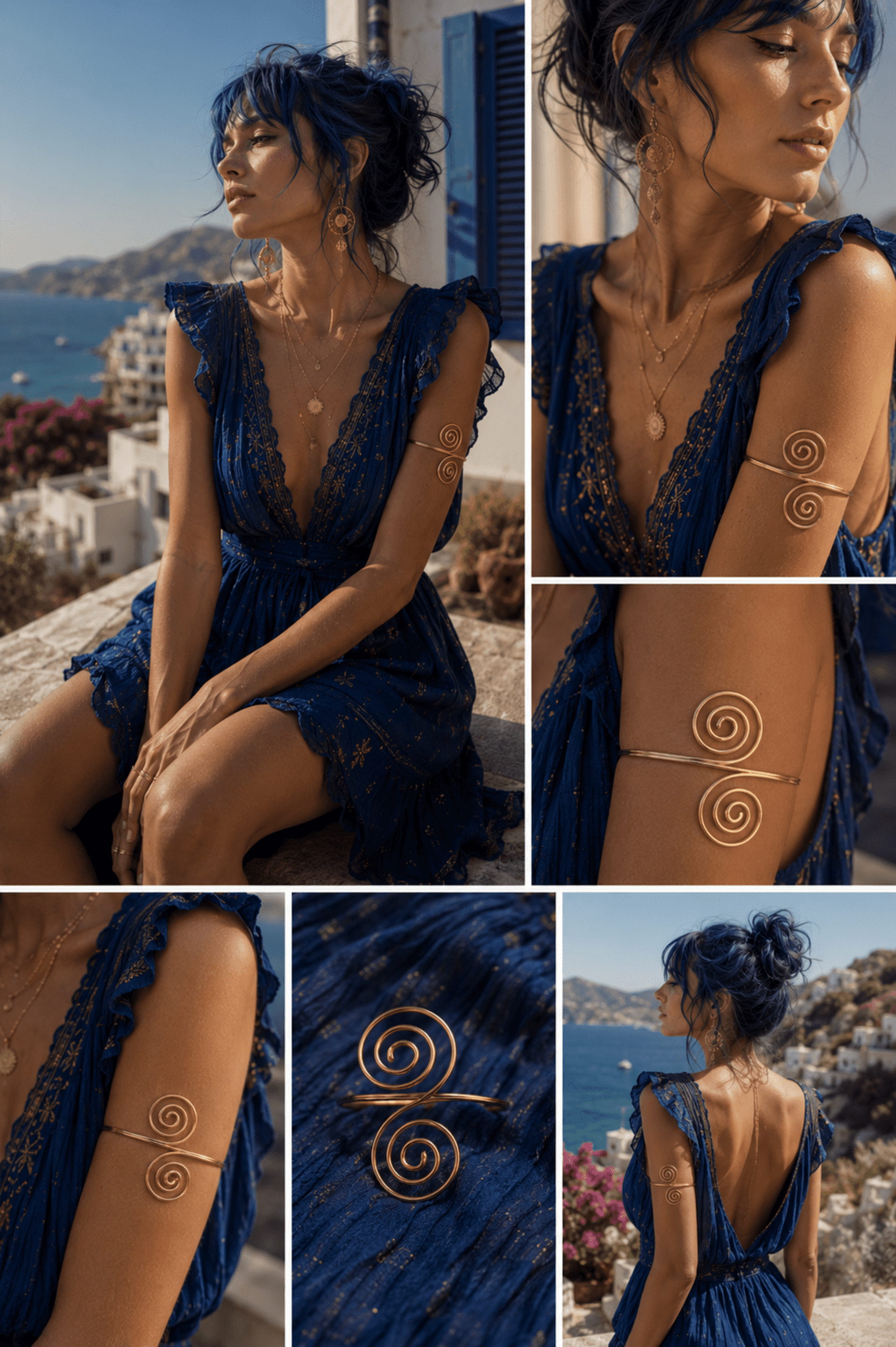 Brazalete Espiral San Rubí – Acero Inoxidable Dorado | Estilo Boho Ibiza - 1