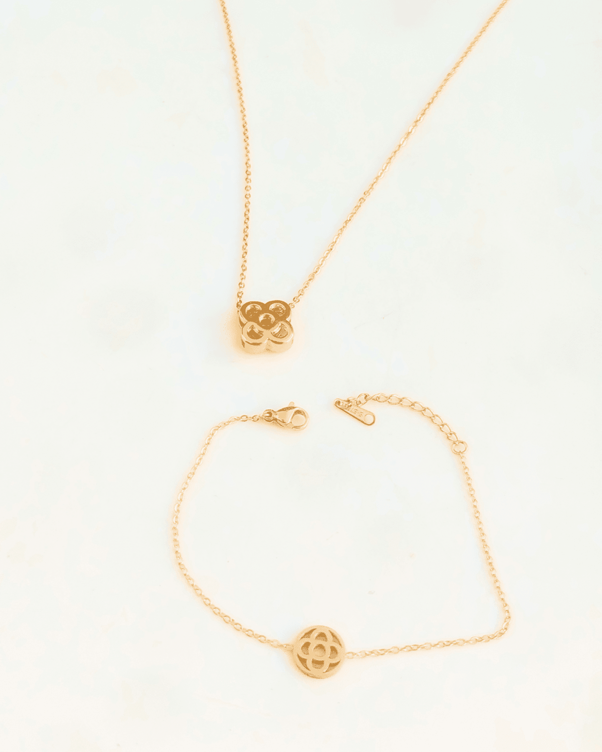 Conjunto Flor de Barcelona Dorado – Set de Pulsera y Collar (Edición Josep Puig) - 2