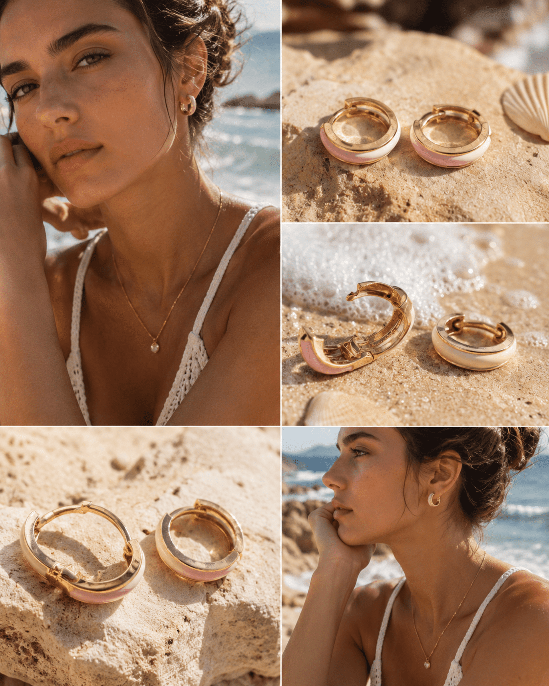 Pendientes Aro Pink Sunset – Estilo 90’s Beach | edición Lola - 1