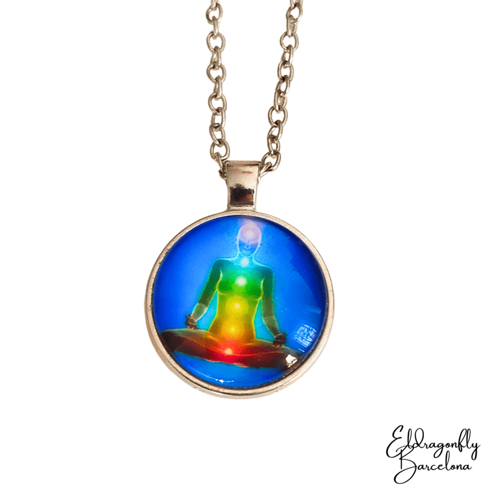 Collar de acero inoxidable con los chakras - 1