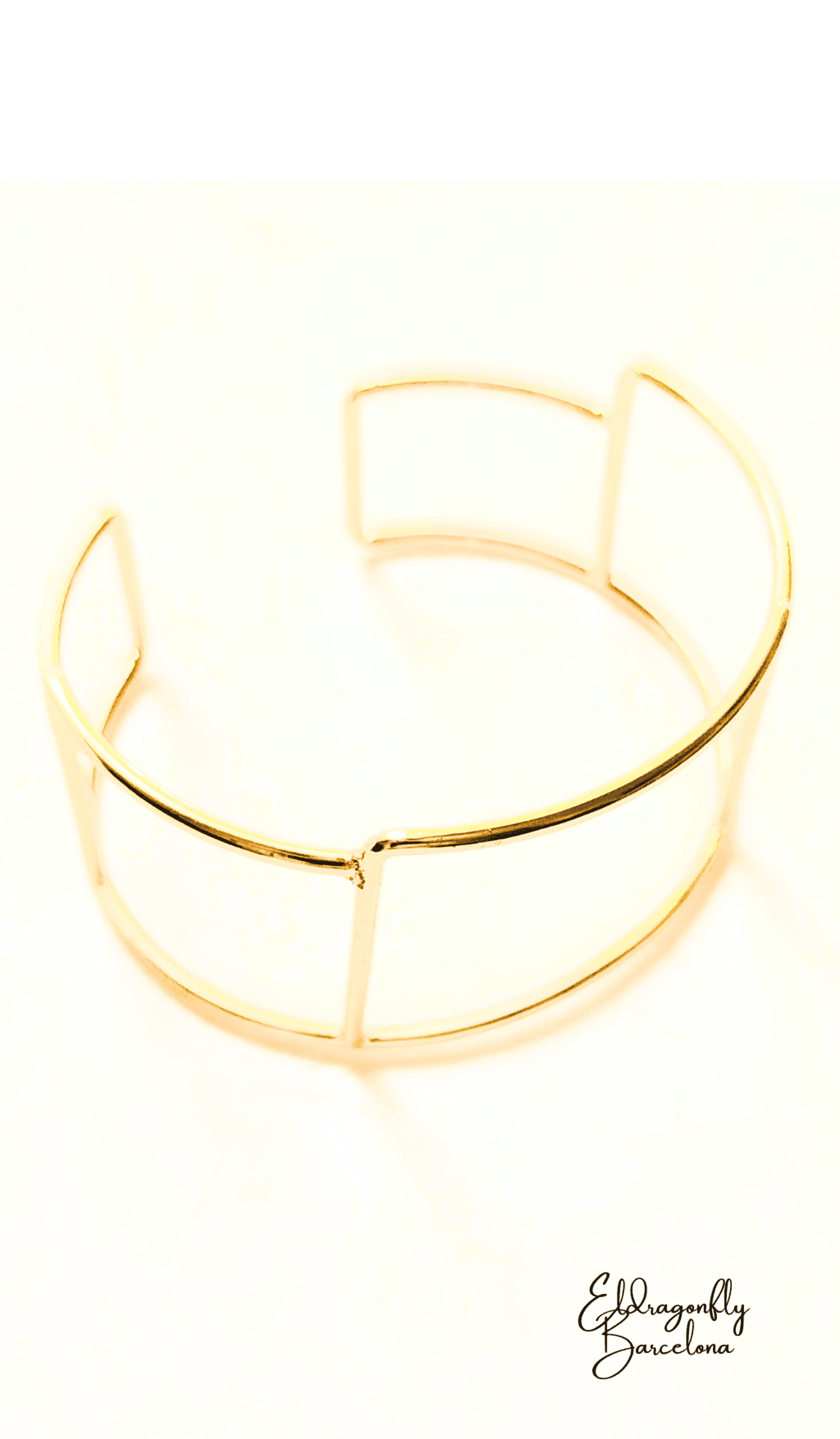 Brazalete estilo San Fernanda, chapado en oro de 18 quilates, estilo art déco. - 2