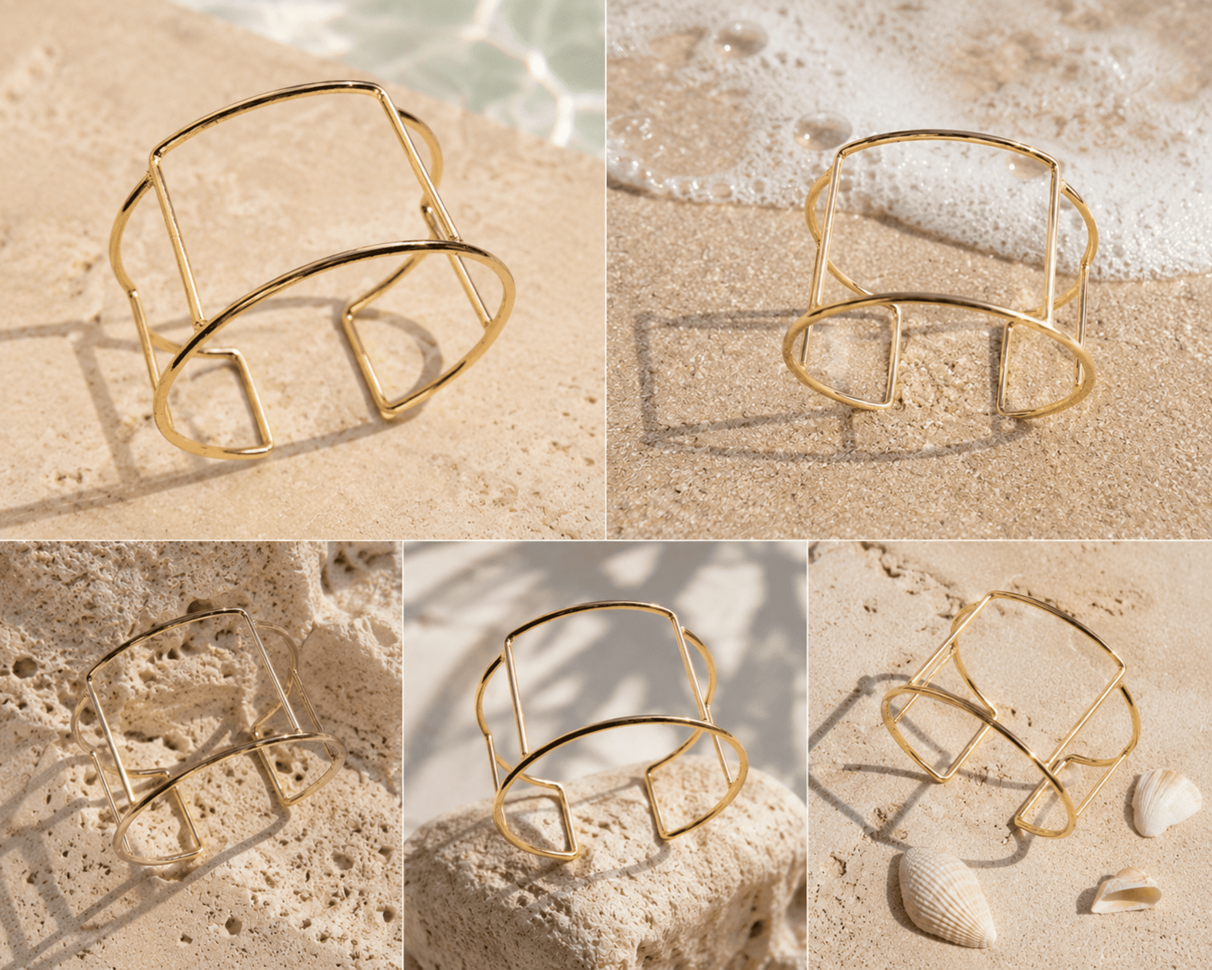 Pulsera chapada en oro de 18 quilates, estilo art déco: edición San Fernanda - 1