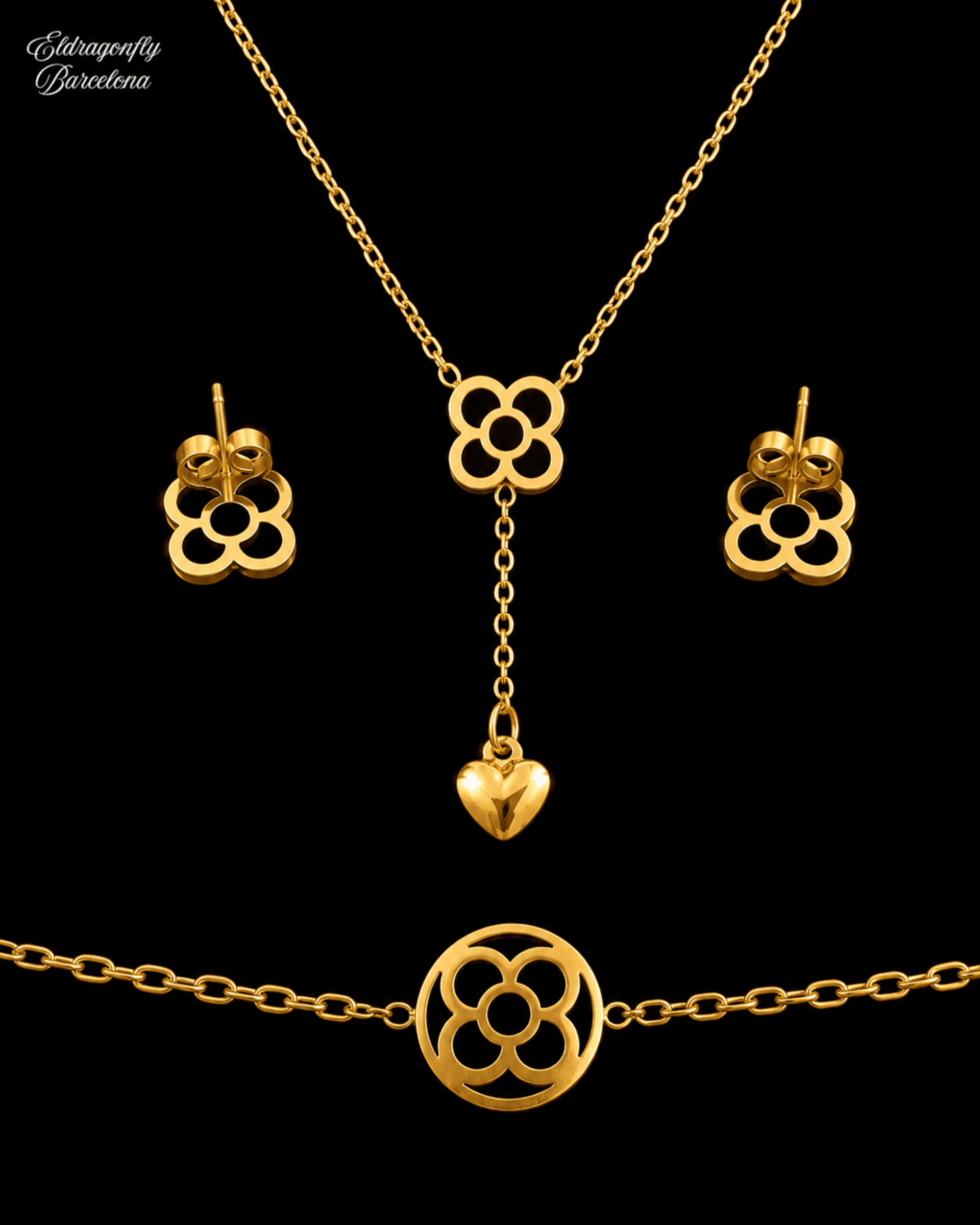 Conjunto Flor de Barcelona Dorado – Edición Eixample - 5