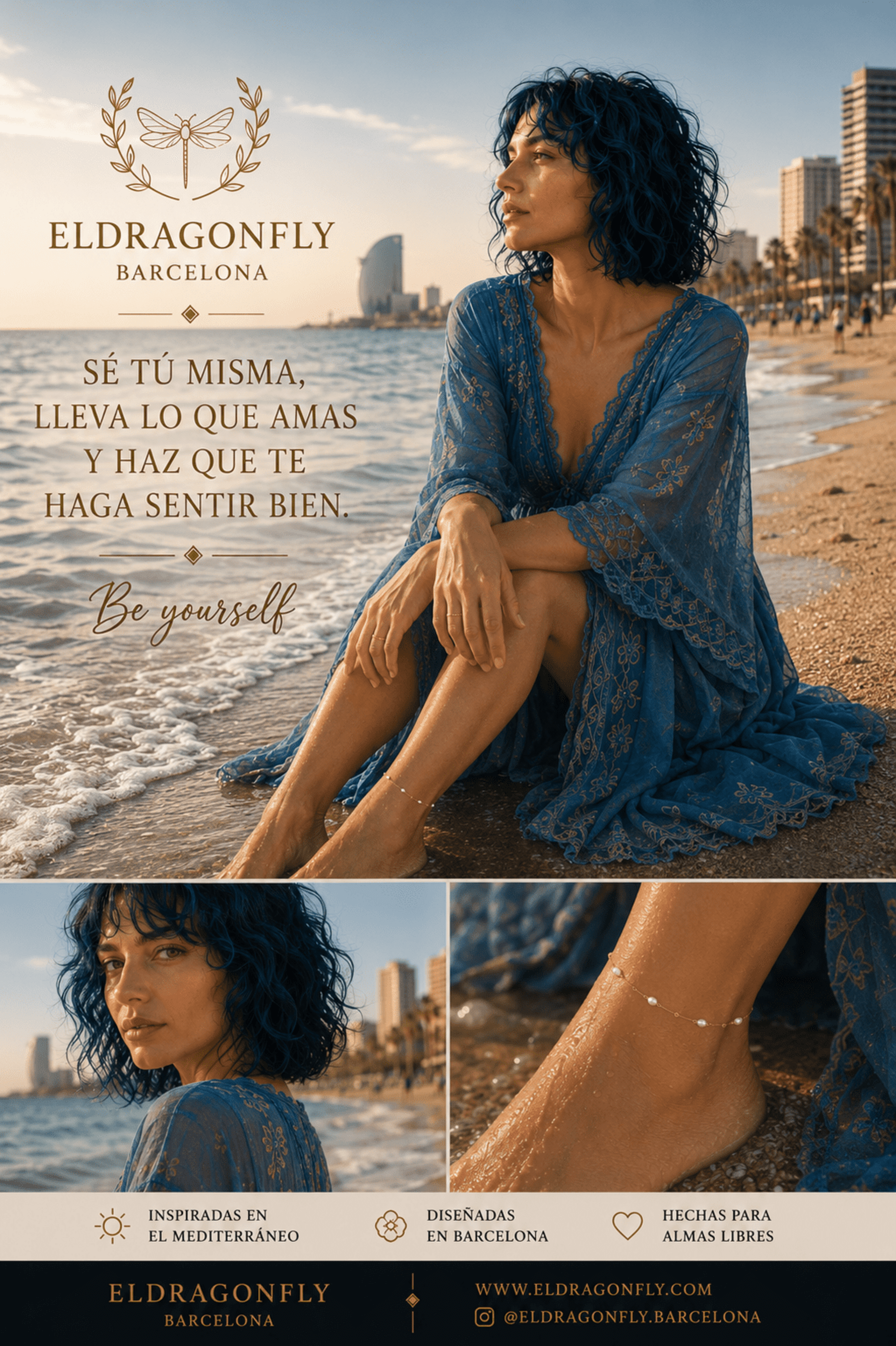 Tobillera Perlas de Verano Acero Inoxidable Dorado |edición rosa carmen - 1