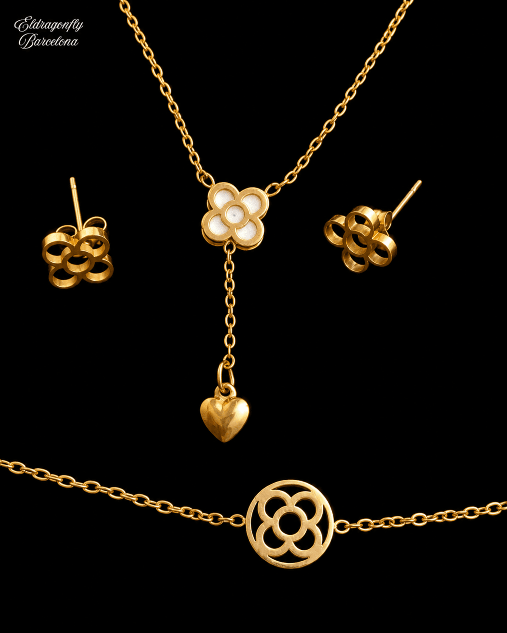 Conjunto Flor de Barcelona Dorado – Edición Eixample - 3