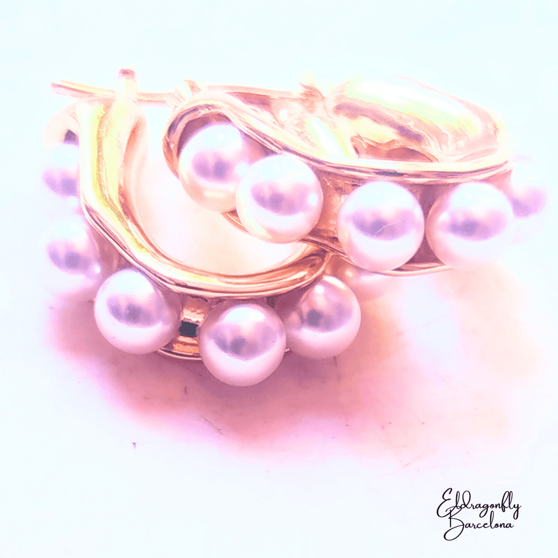 Pendientes de aro con perla estilo San Pol - 1