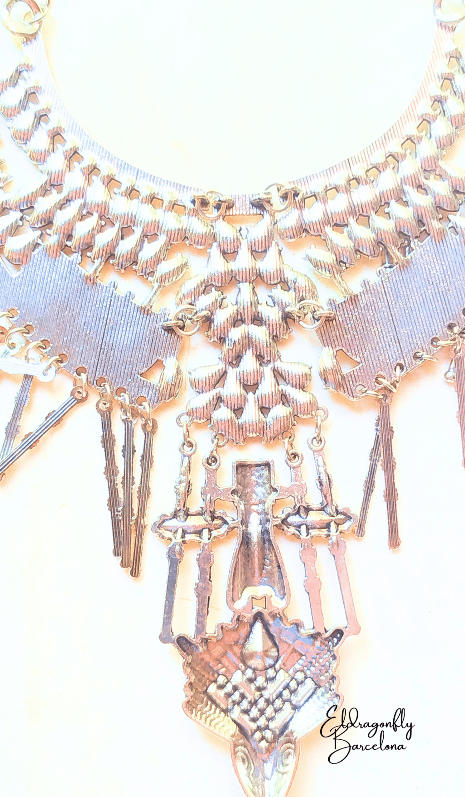 boho tribal diamond style necklace - 3